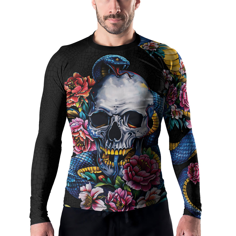 Rashninja Snake Dark Bloom Men's Long Sleeve Rash Guard