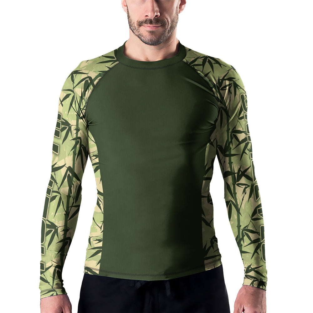 Rashninja Camouflage Bamboo Leaf Blend Men's Long Sleeve Rash Guard