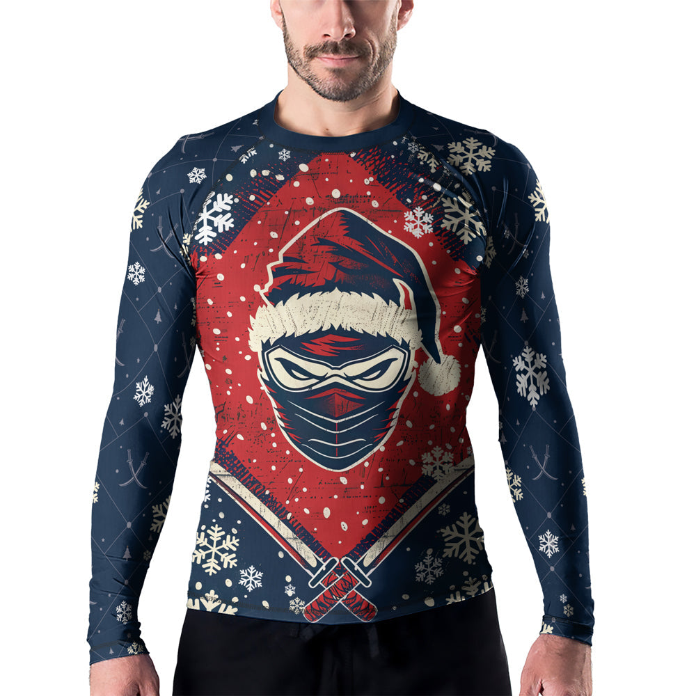 Rashninja Christmas Ninja Santa Men's Long Sleeve Rash Guard