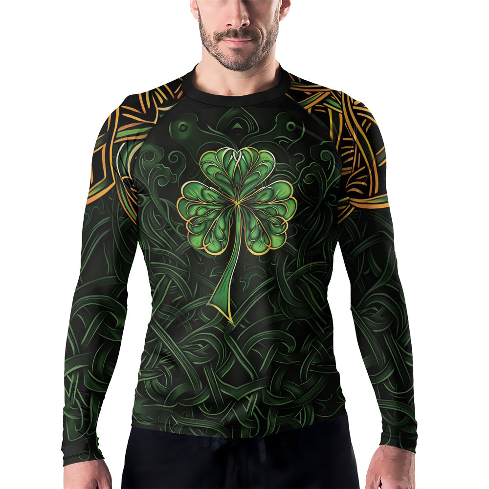 Rashninja Irish Celtic Clover Men's Long Sleeve Rash Guard – St. Patrick's Day Edition