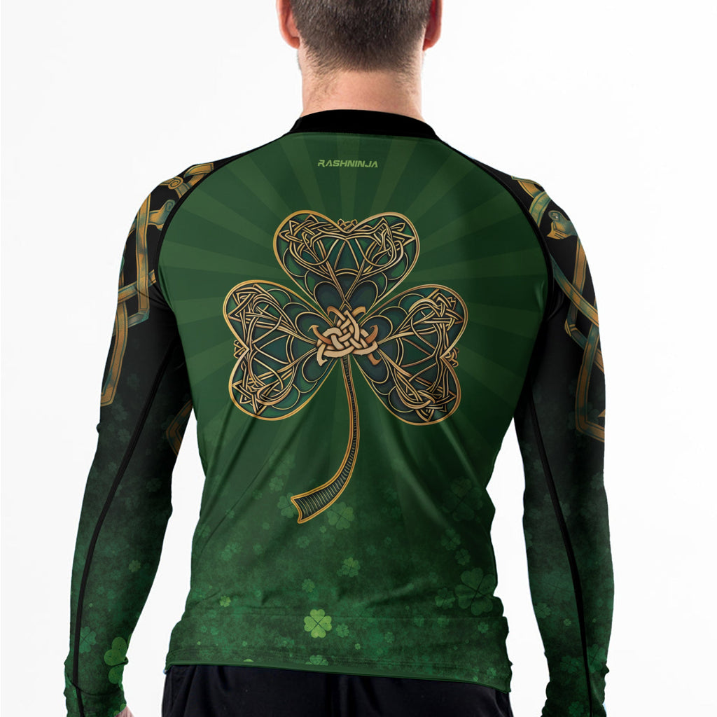 Rashninja Lucky Celtic Clover Men's Long Sleeve Rash Guard