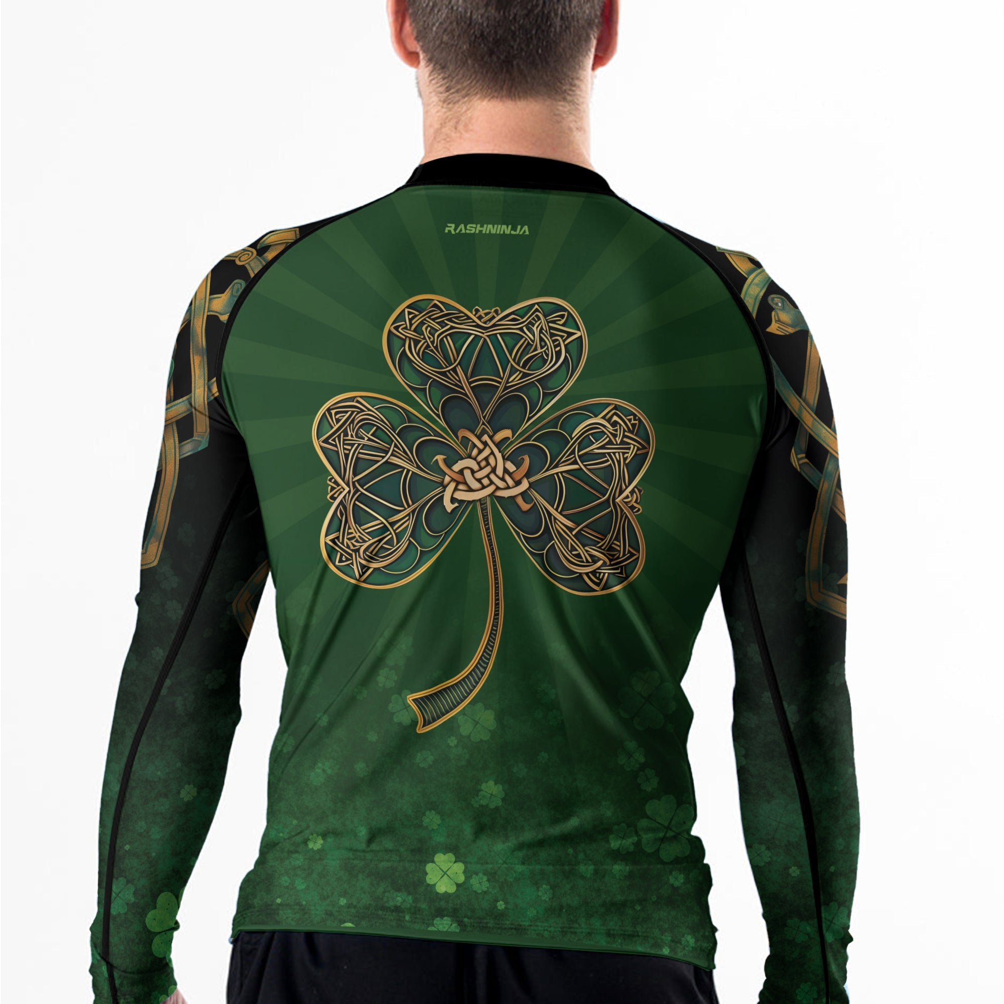 Rashninja Lucky Celtic Clover Men's Long Sleeve Rash Guard