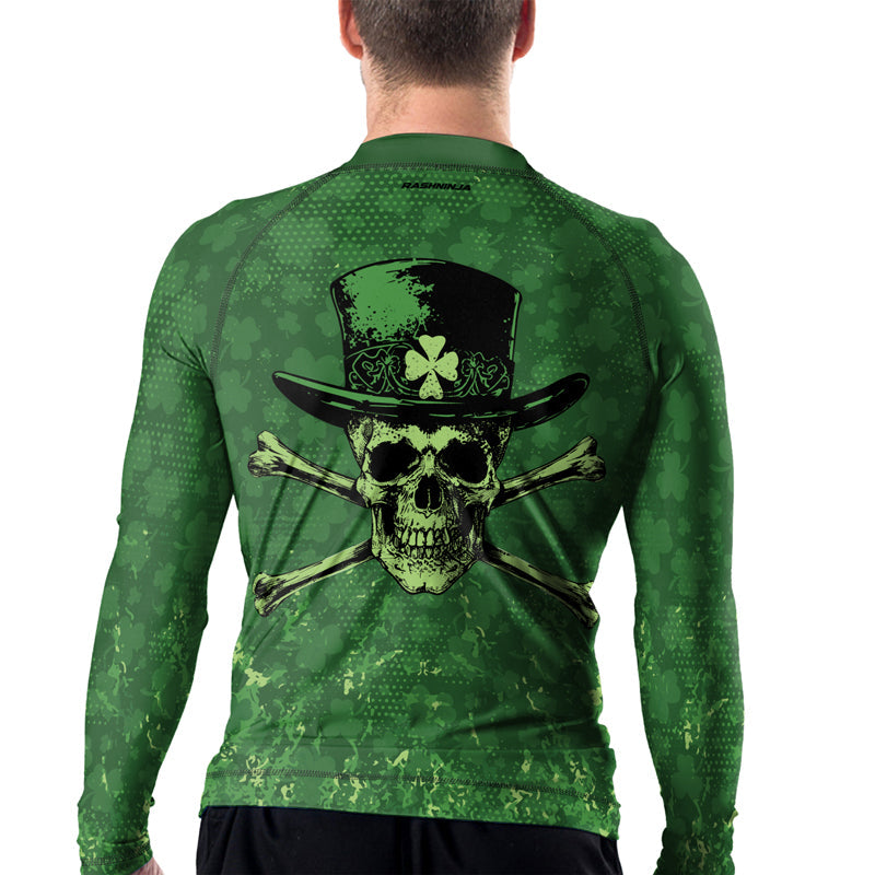 Rashninja Paddy’s Skull Men's Long Sleeve Rash Guard