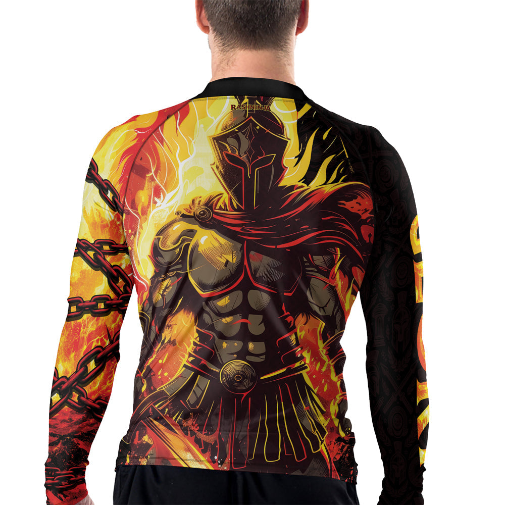 Rashninja Spartan Flame Glory Men's Long Sleeve Rash Guard