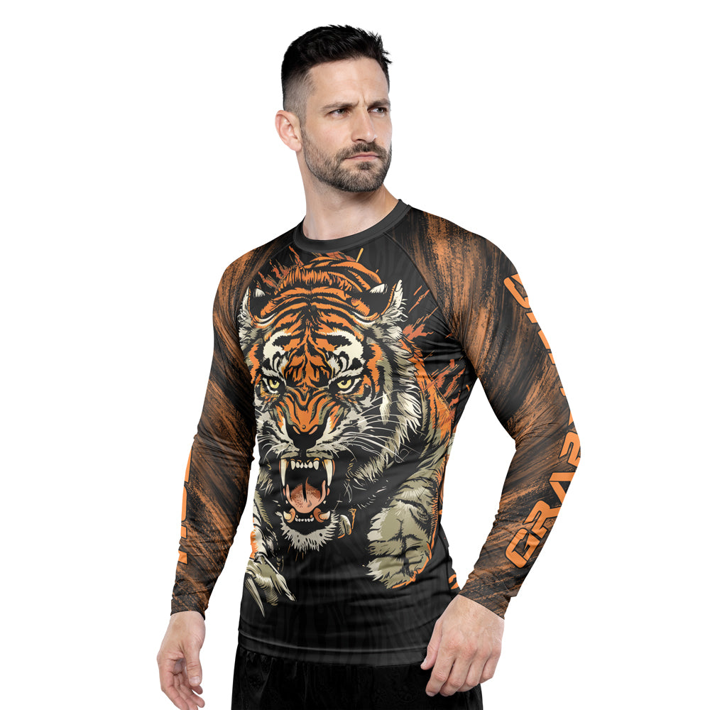 Rashninja Roaring Tiger Jungle Men's Long Sleeve Rash Guard