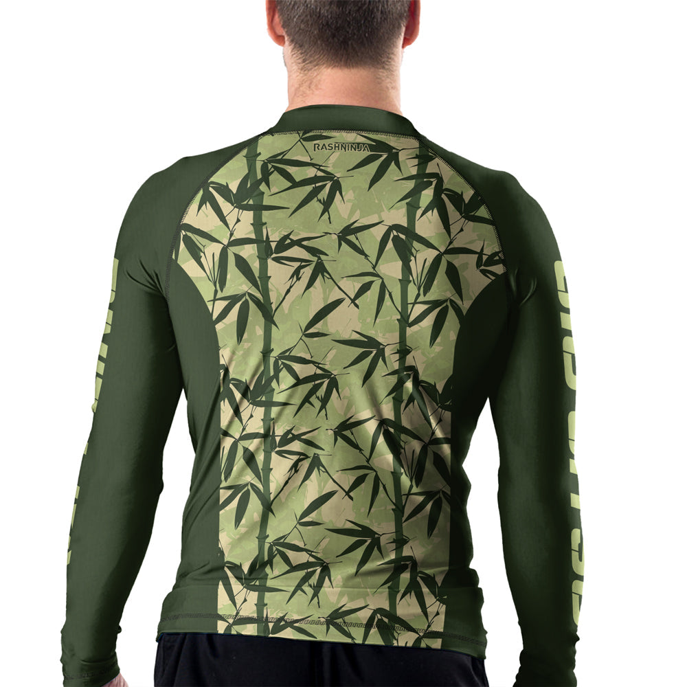 Rashninja Camouflage Bamboo Leaf Blend Men's Long Sleeve Rash Guard