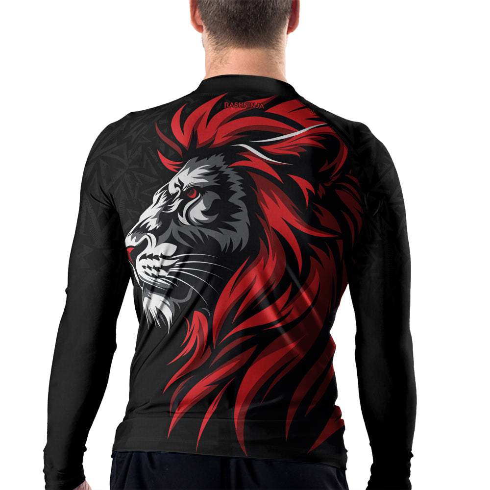 Rashninja Spartan Red Shield Men's Long Sleeve Rash Guard
