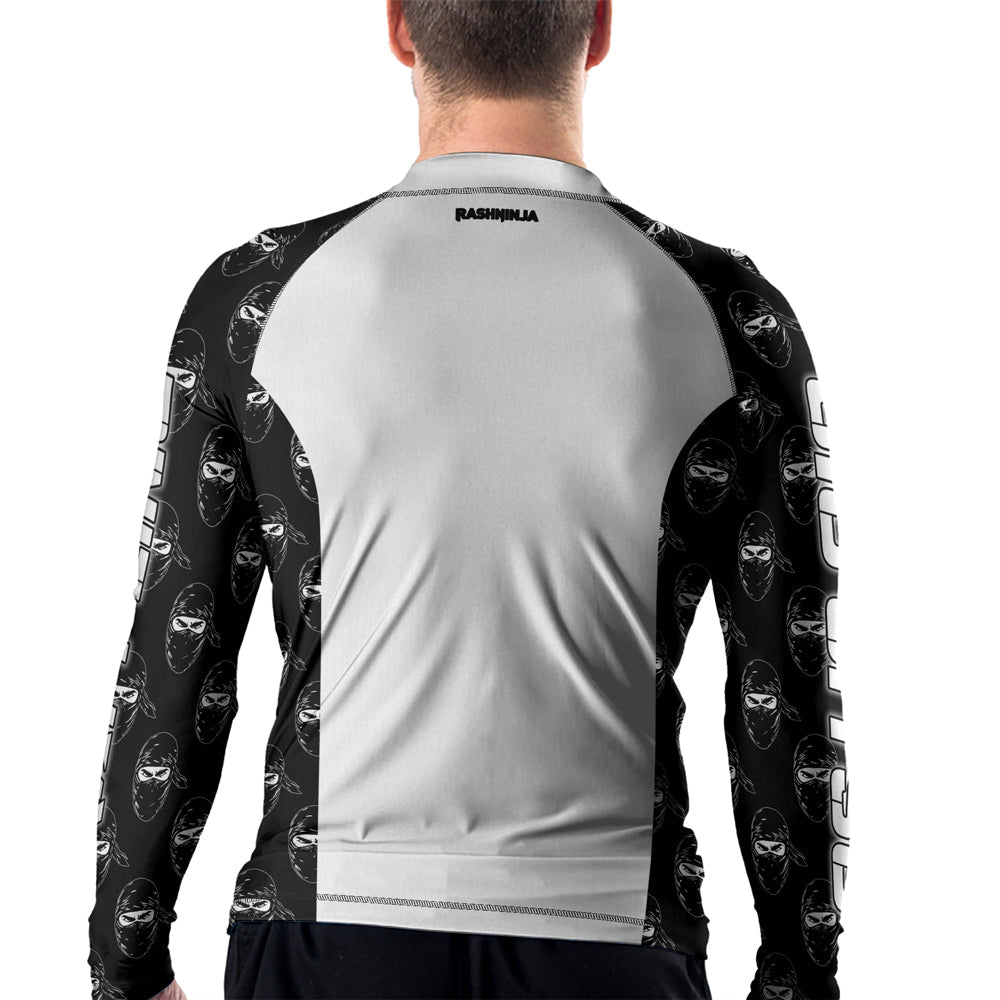 Rashninja Ninja Stealth Pattern White Men's Long Sleeve Rash Guard