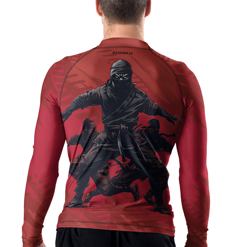 Rashninja Ninja Red Assault Men's Long Sleeve Rash Guard