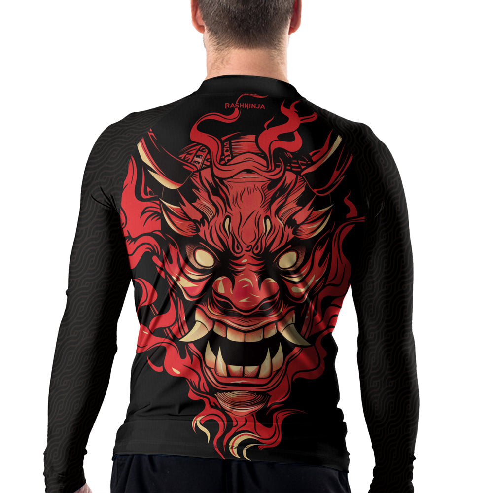 Rashninja Samurai Oni Flames Men's Long Sleeve Rash Guard