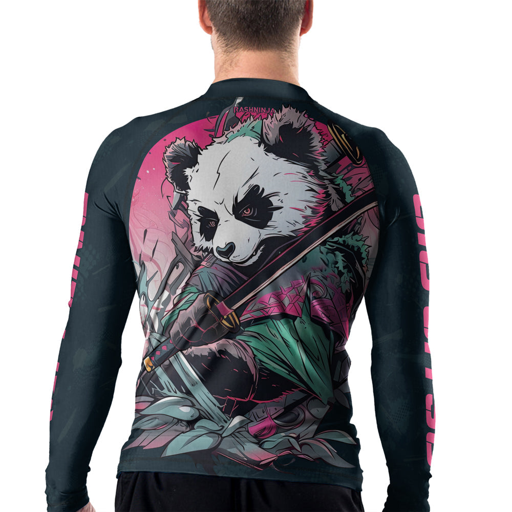 Rashninja Panda Samurai Crest Men's Long Sleeve Rash Guard