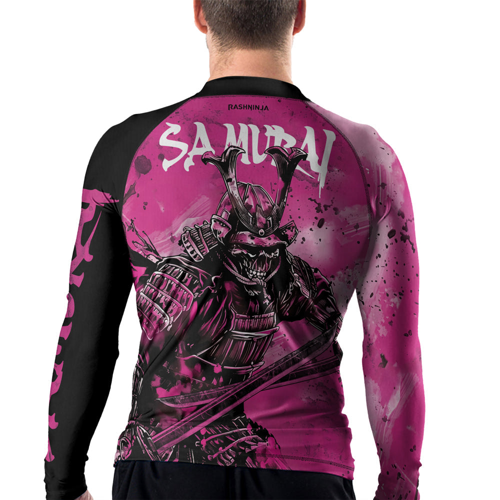 Rashninja Samurai Pink Fury Men's Long Sleeve Rash Guard
