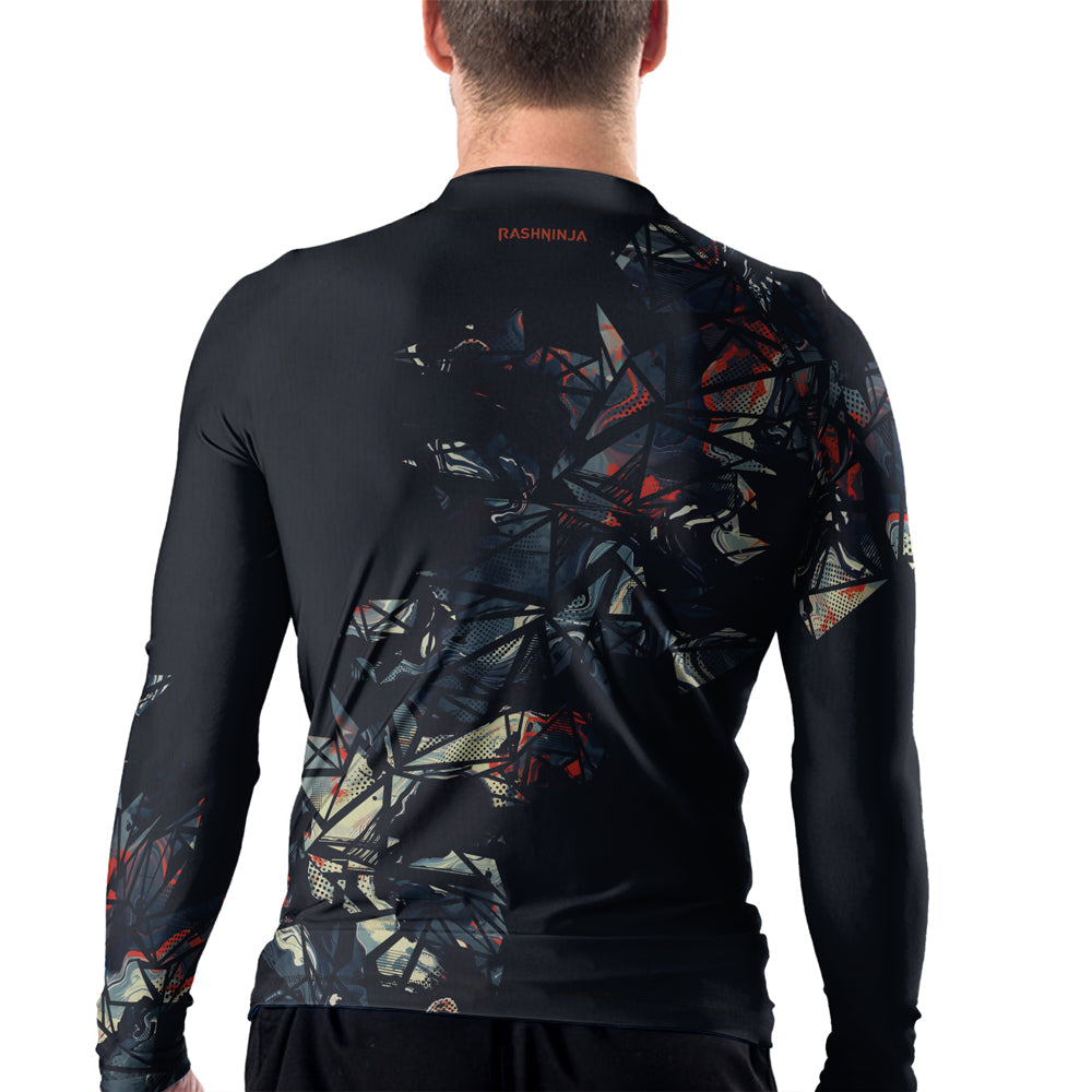 Rashninja Cyber Storm Fire Men's Long Sleeve Rash Guard