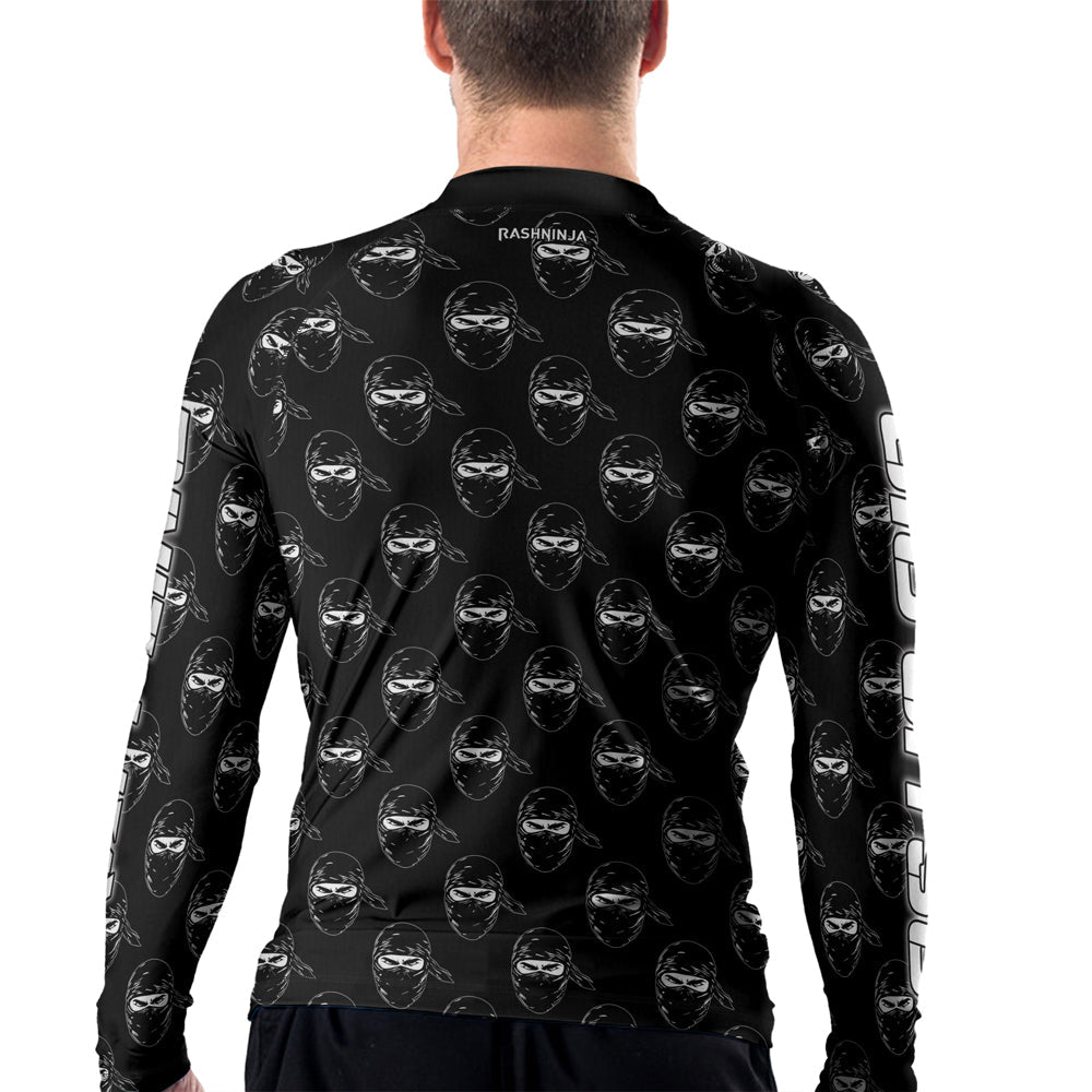 Rashninja Ninja Stealth Pattern Black Men's Long Sleeve Rash Guard