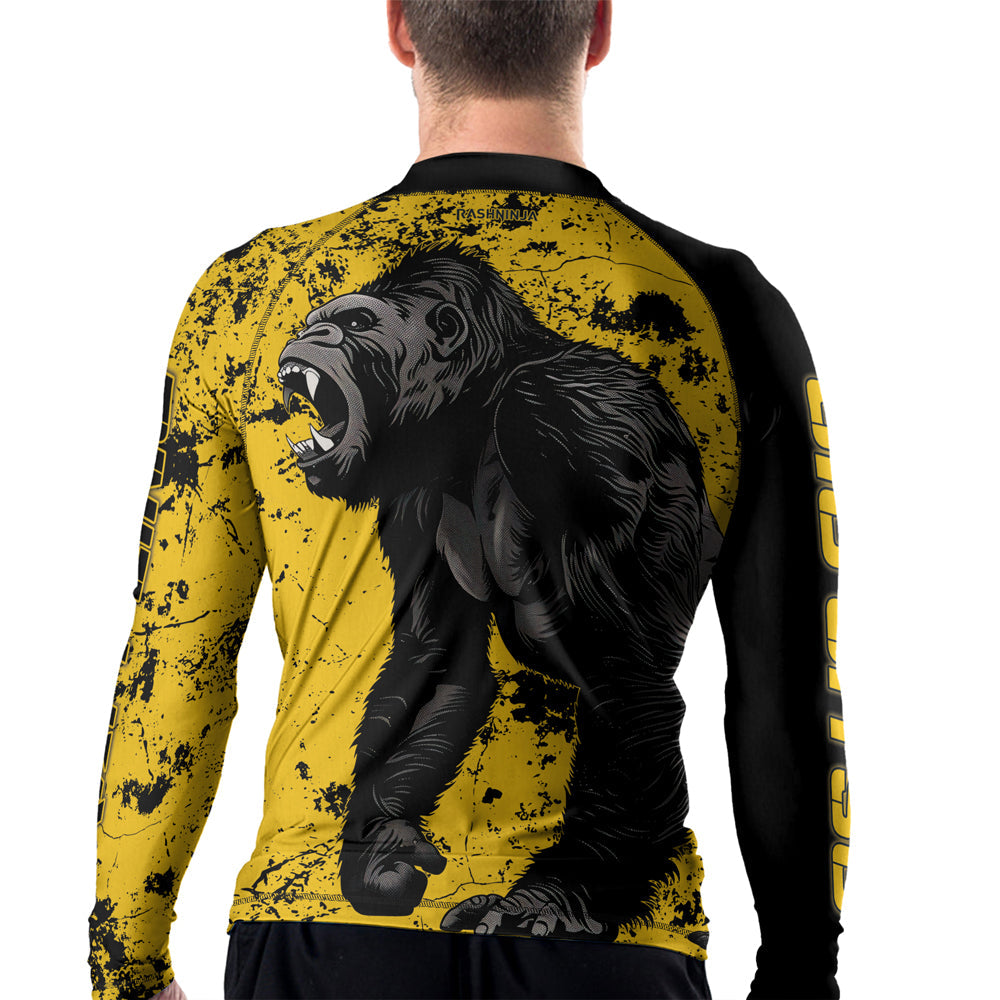 Rashninja Gorilla Golden Ruler Men's Long Sleeve Rash Guard