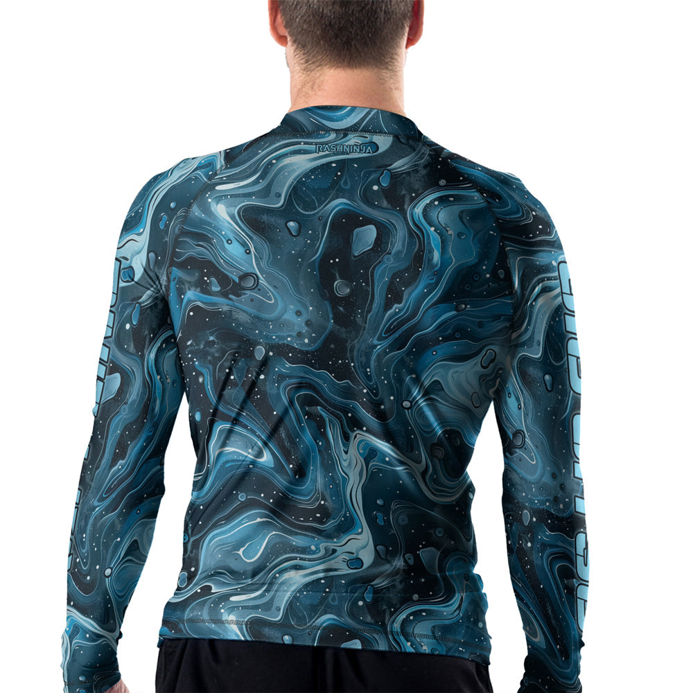 Rashninja Cyber Storm Turquoise Men's Long Sleeve Rash Guard