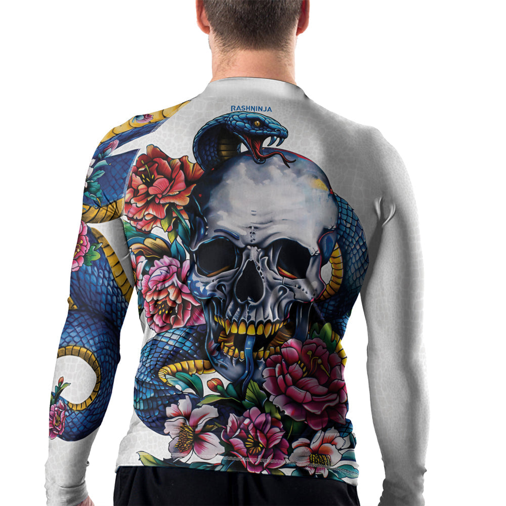 Rashninja Snake Skull Embrace Men's Long Sleeve Rash Guard