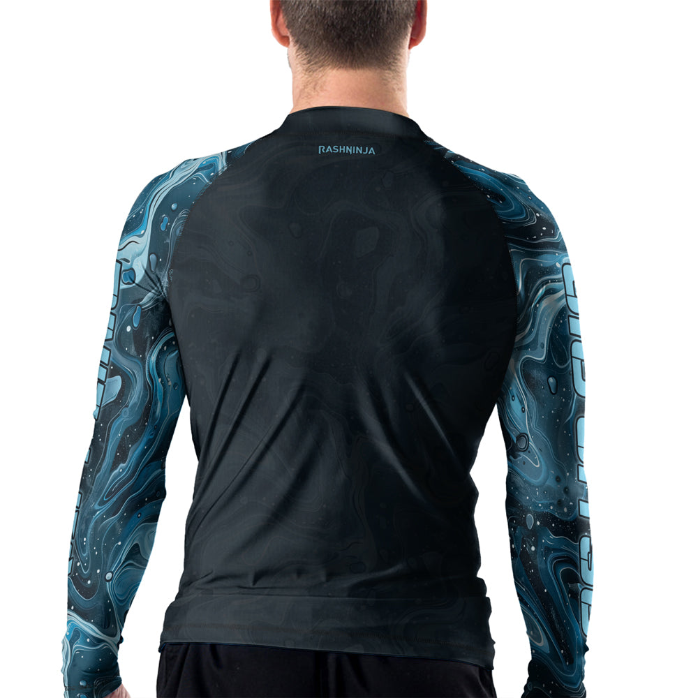 Rashninja Cyber Storm Turquoise Men's Long Sleeve Rash Guard
