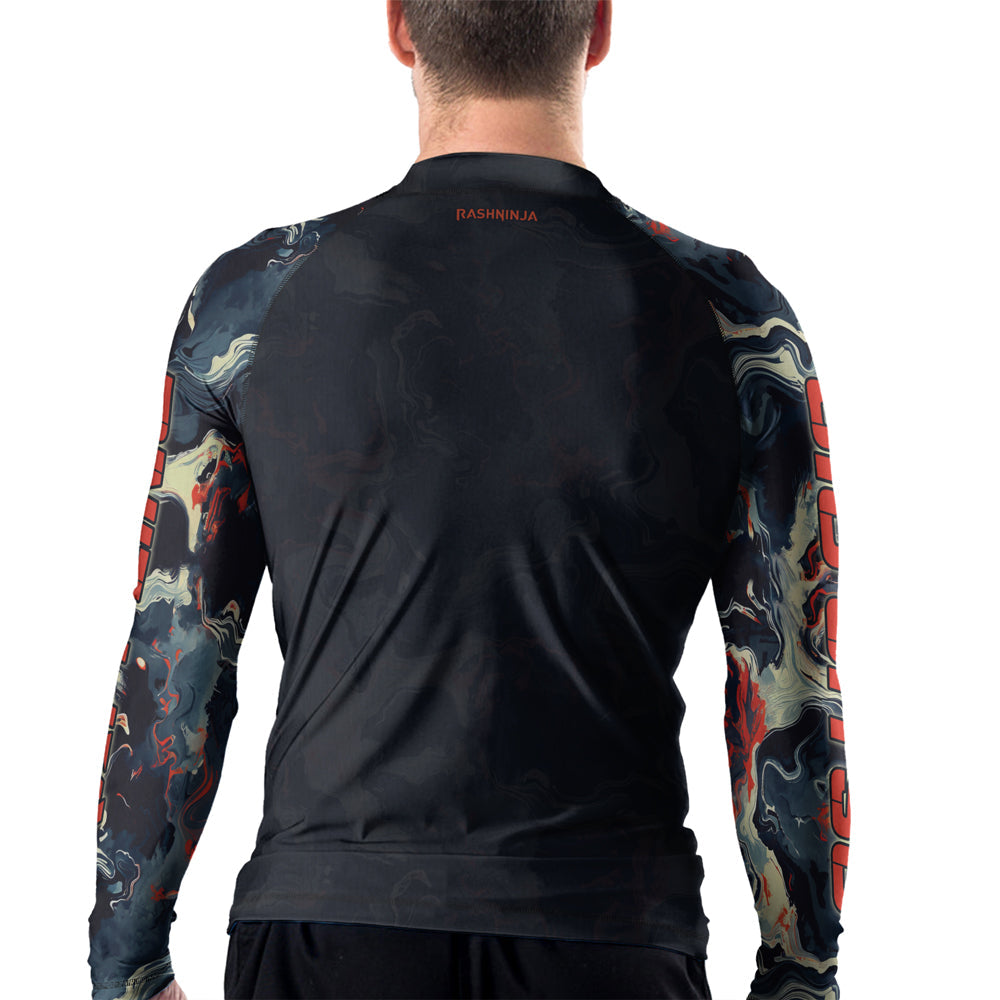 Rashninja Cyber Storm Fire Men's Long Sleeve Rash Guard