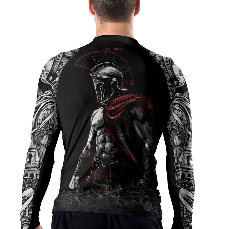 Rashninja Spartan Warrior Crest Men's Long Sleeve Rash Guard