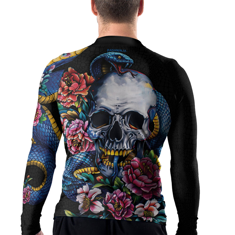 Rashninja Snake Dark Bloom Men's Long Sleeve Rash Guard