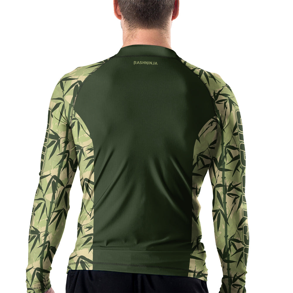 Rashninja Camouflage Bamboo Leaf Blend Men's Long Sleeve Rash Guard