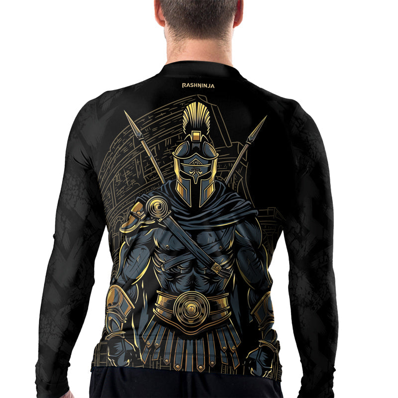 Rashninja Spartan Golden Helm Men's Long Sleeve Rash Guard