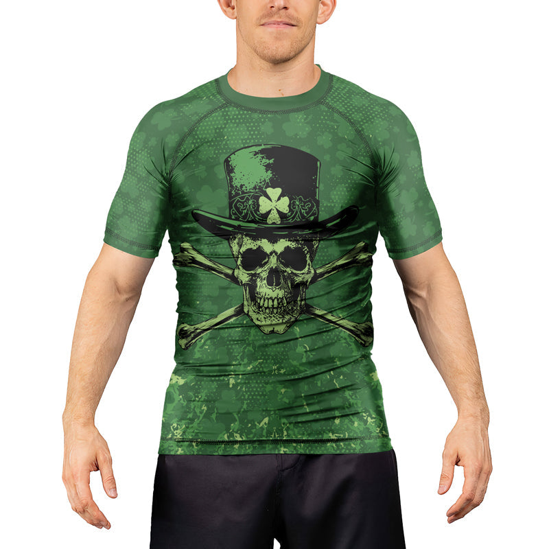 Rashninja Paddy’s Skull Men's Short Sleeve Rash Guard