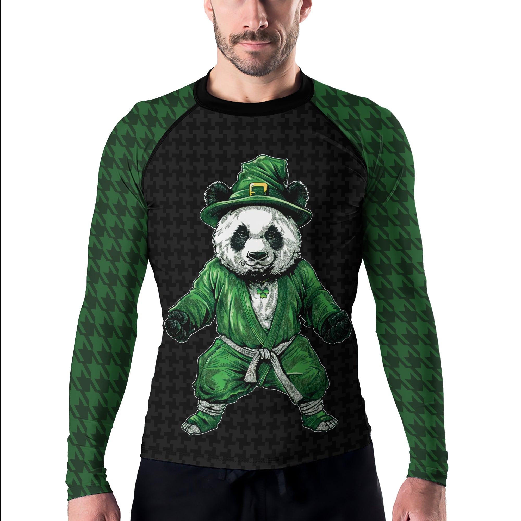 Rashninja Irish Kungfu Panda Men's Long Sleeve Rash Guard