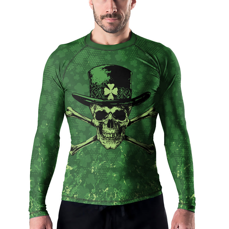 Rashninja Paddy’s Skull Men's Long Sleeve Rash Guard