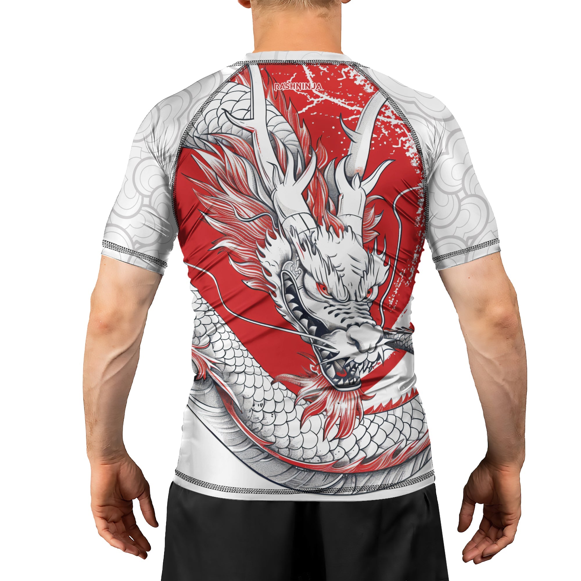 Rashninja Dragon Eclipse Red Men's Short Sleeve Rash Guard