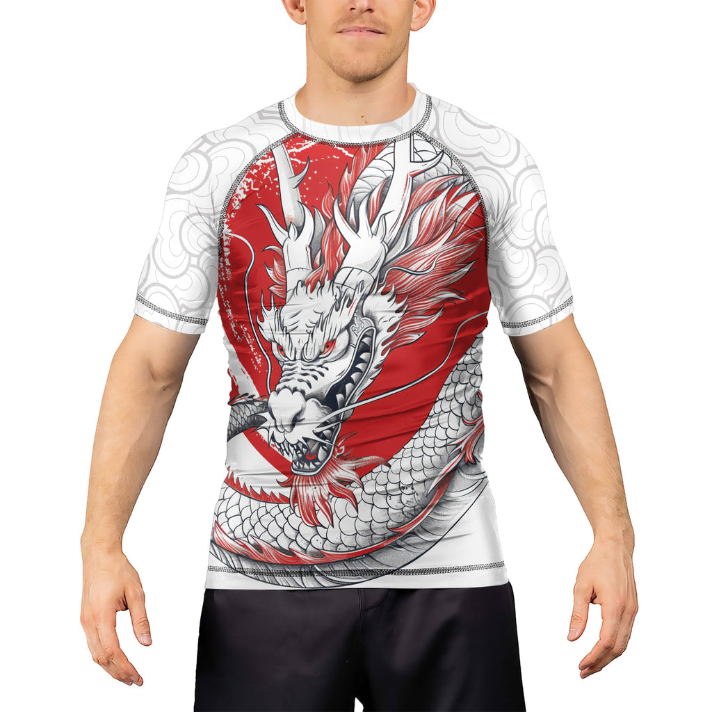Rashninja Dragon Eclipse Red Men's Short Sleeve Rash Guard