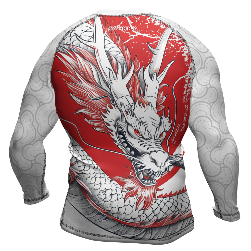 Rashninja Dragon Eclipse Red Men's Long Sleeve Rash Guard