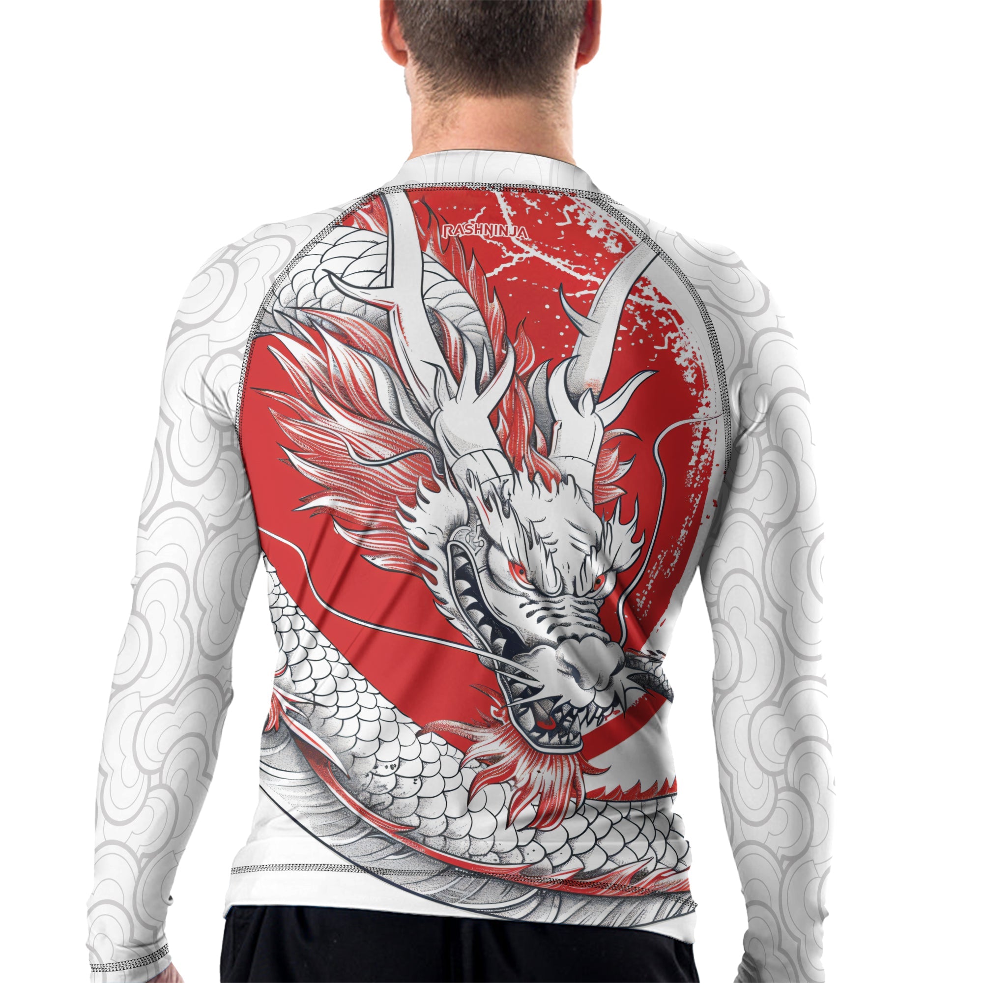 Rashninja Dragon Eclipse Red Men's Long Sleeve Rash Guard