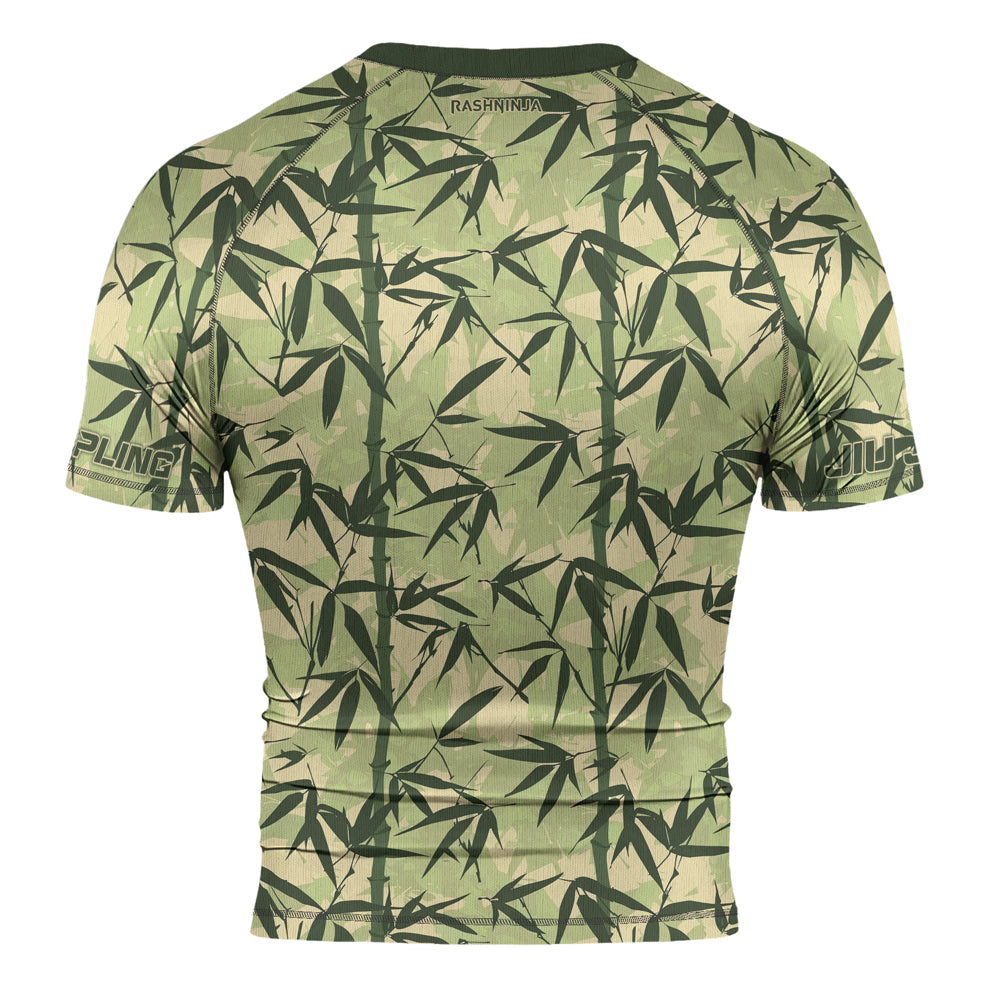 Rashninja Camouflage Bamboo Leaf Blend Men's Short Sleeve Rash Guard