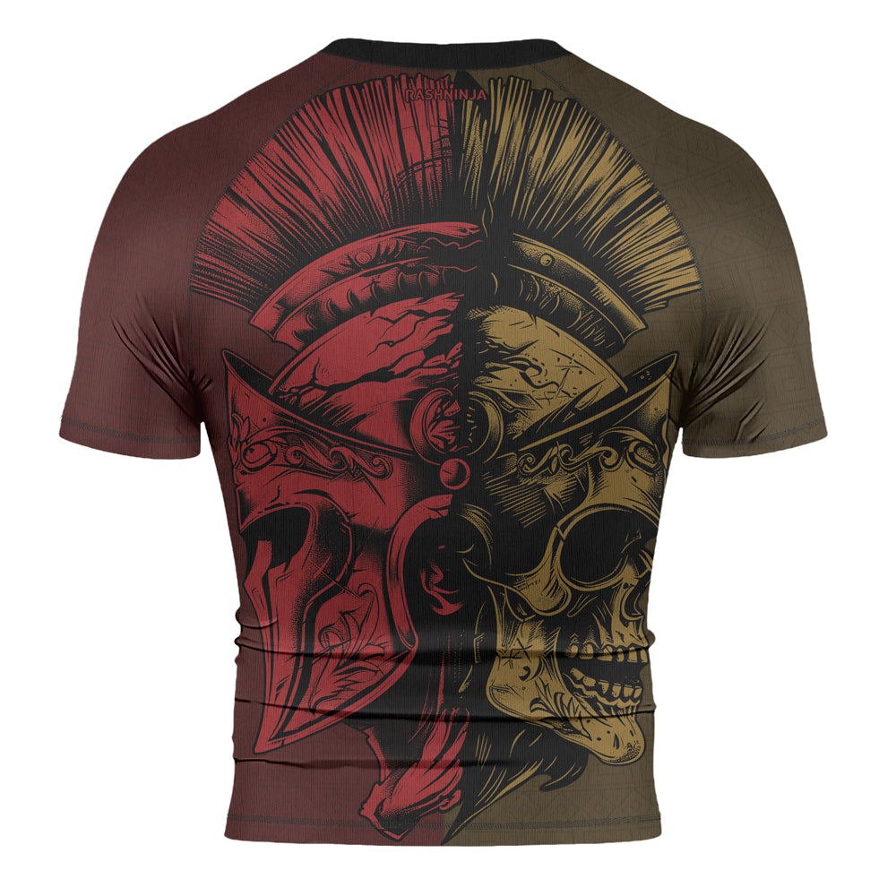 Rashninja Spartan Skull Clash Men's Short Sleeve Rash Guard
