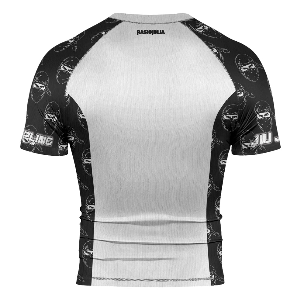 Rashninja Ninja Stealth Pattern White Men's Short Sleeve Rash Guard