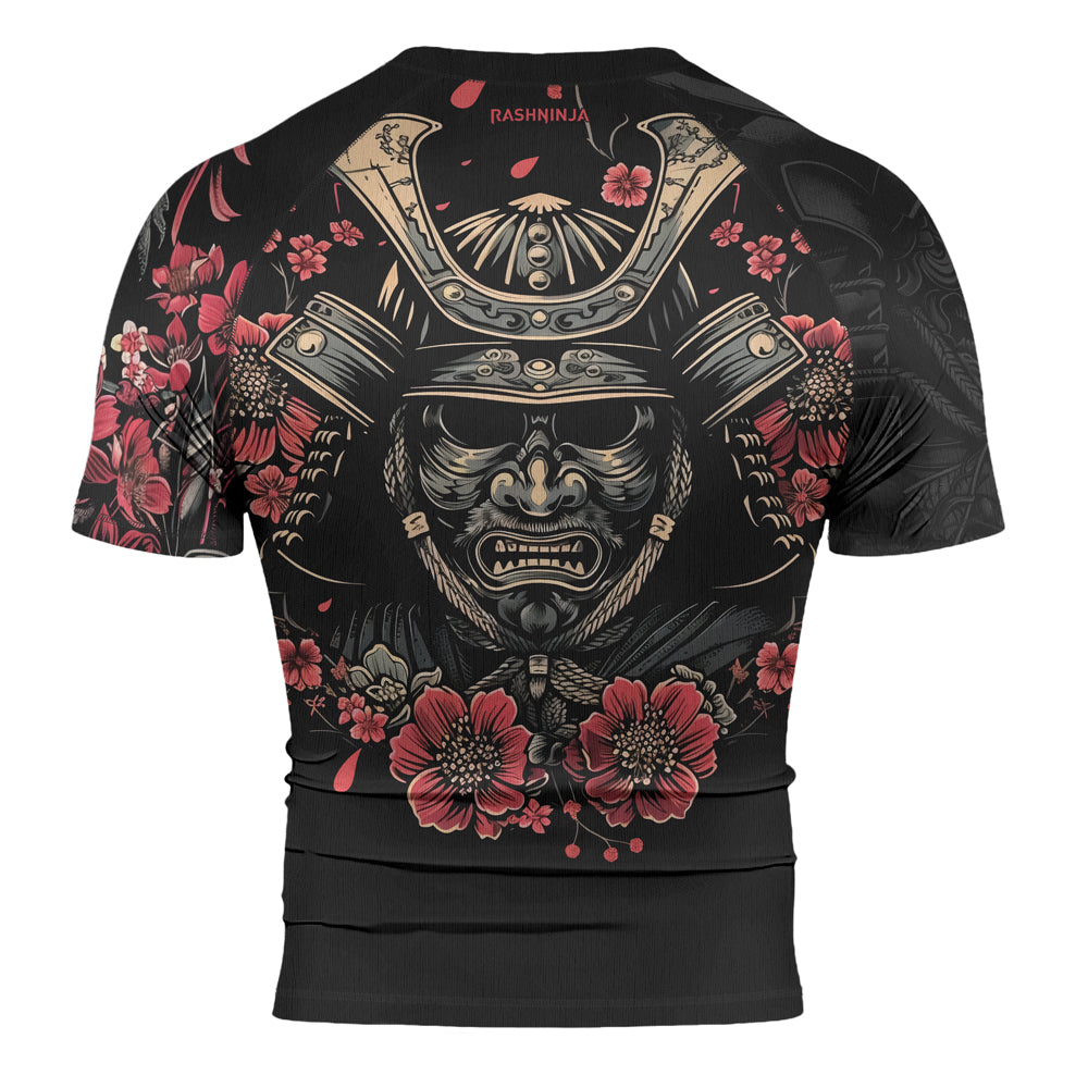 Rashninja Samurai Golden Mask Men's Short Sleeve Rash Guard