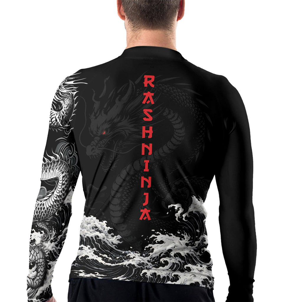 Rashninja Dragon Aurora Gold Men's Long Sleeve Rash Guard