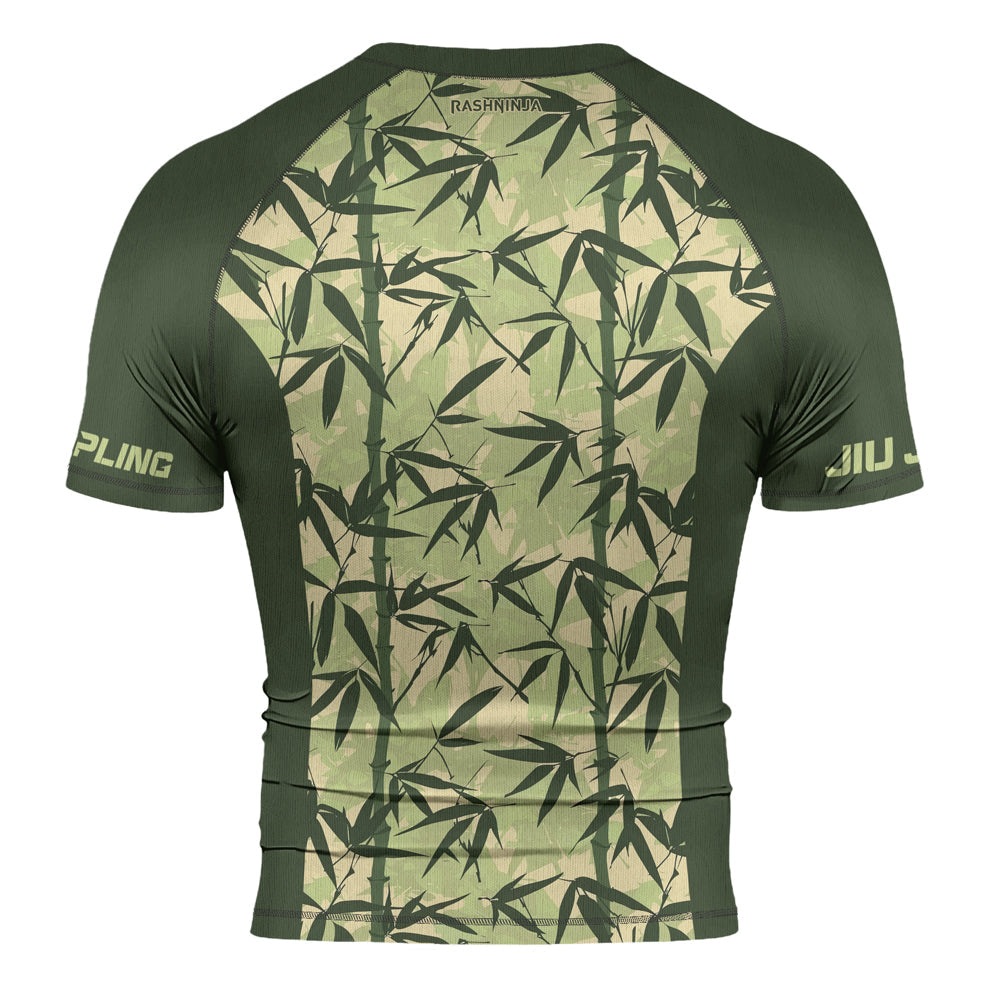 Rashninja Camouflage Bamboo Leaf Blend Men's Short Sleeve Rash Guard