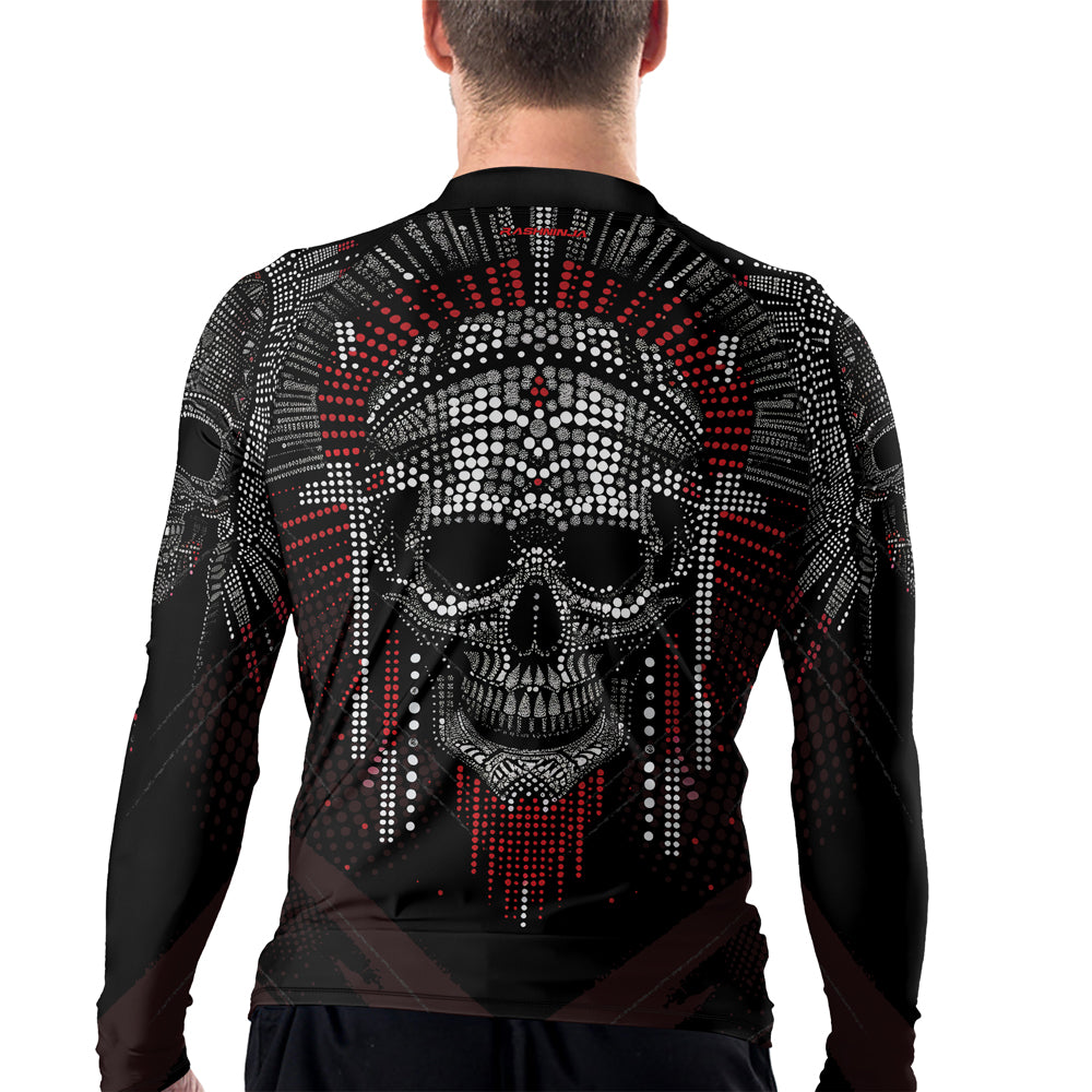 Rashninja Aztec Warrior Feather Men's Long Sleeve Rash Guard