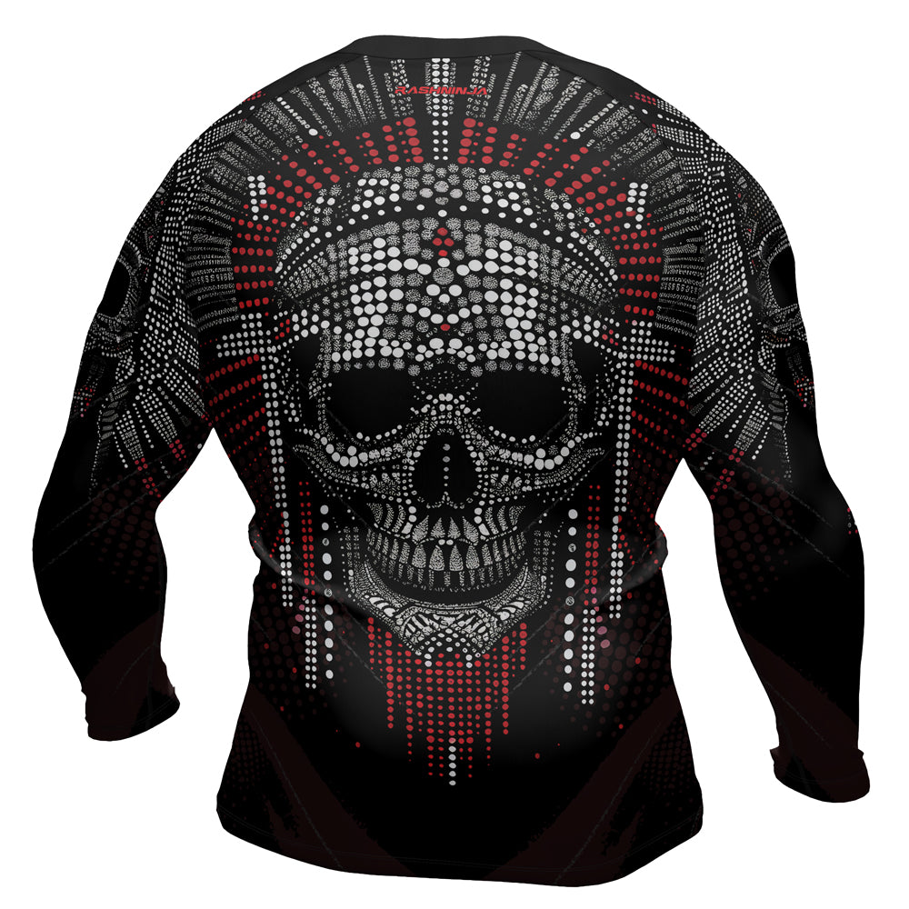 Rashninja Aztec Warrior Feather Men's Long Sleeve Rash Guard