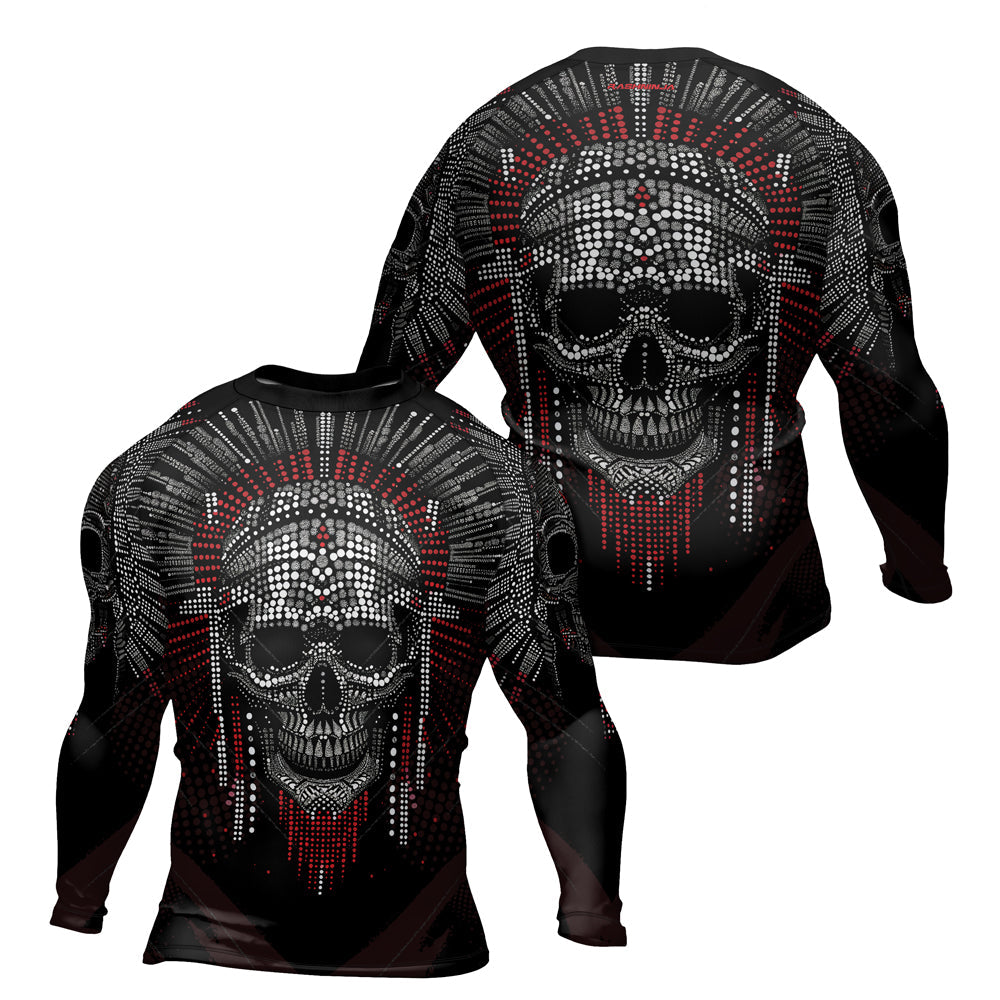 Rashninja Aztec Warrior Feather Men's Long Sleeve Rash Guard