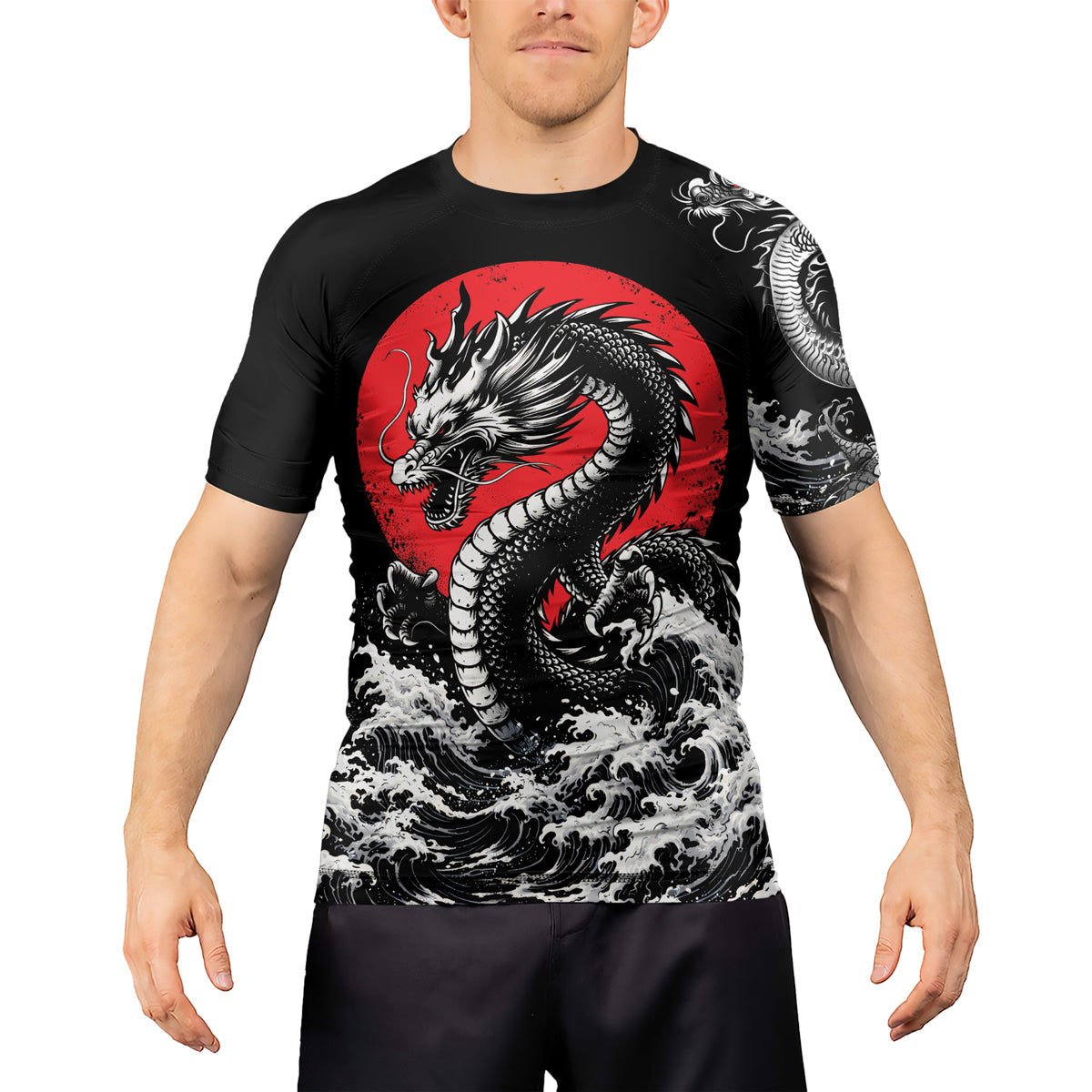Rashninja Dragon Aurora Gold Men's Short Sleeve Rash Guard