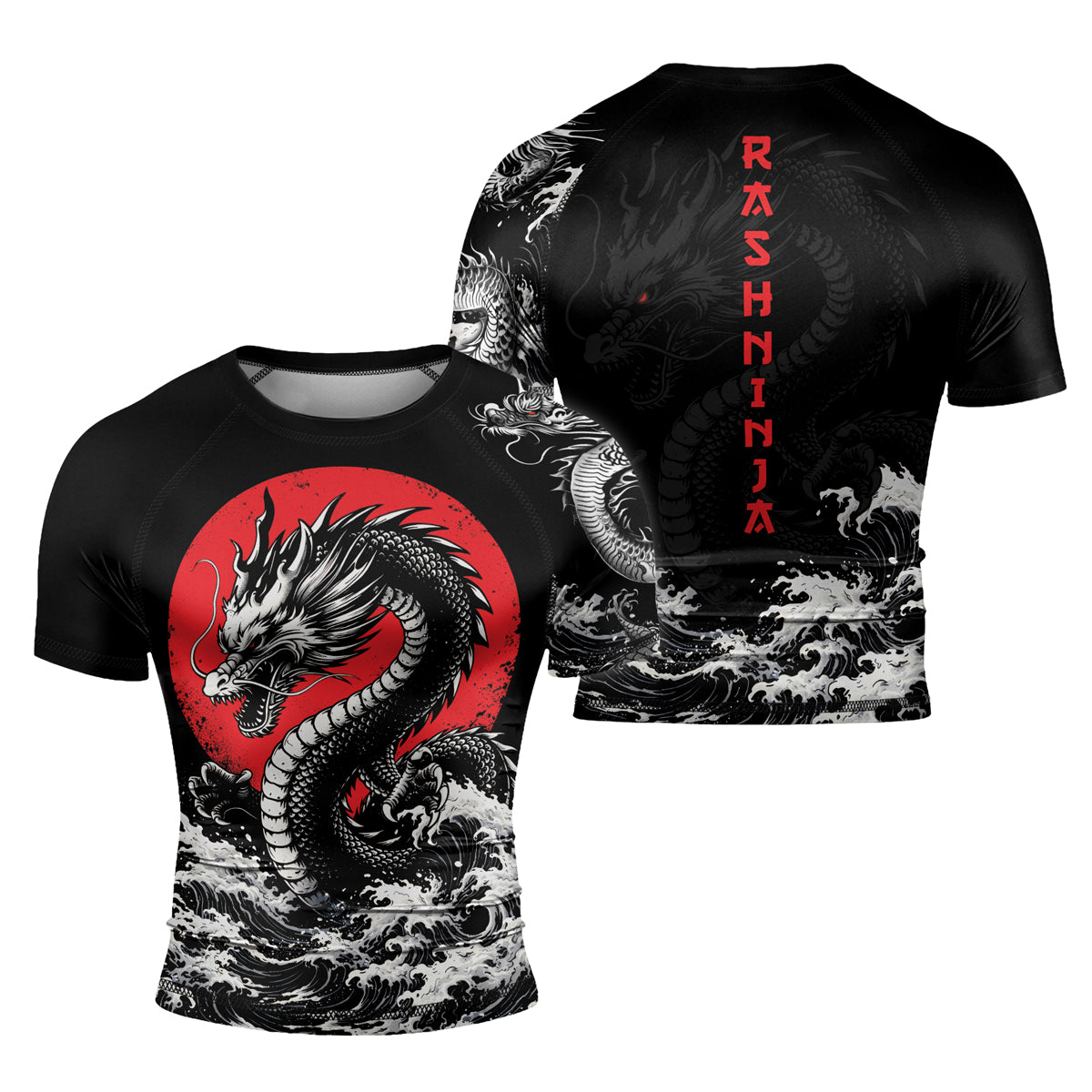 Rashninja Dragon Aurora Gold Men's Short Sleeve Rash Guard