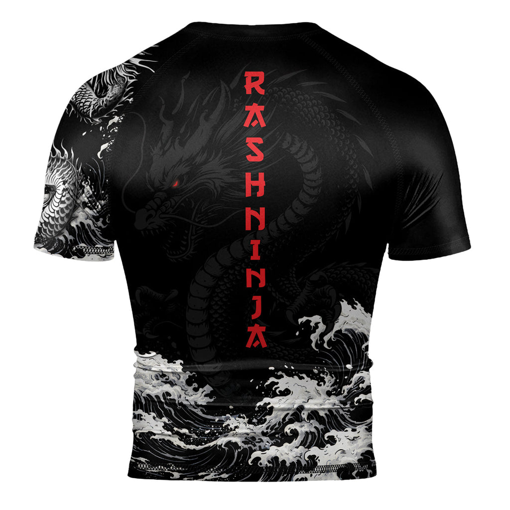 Rashninja Dragon Aurora Gold Men's Short Sleeve Rash Guard