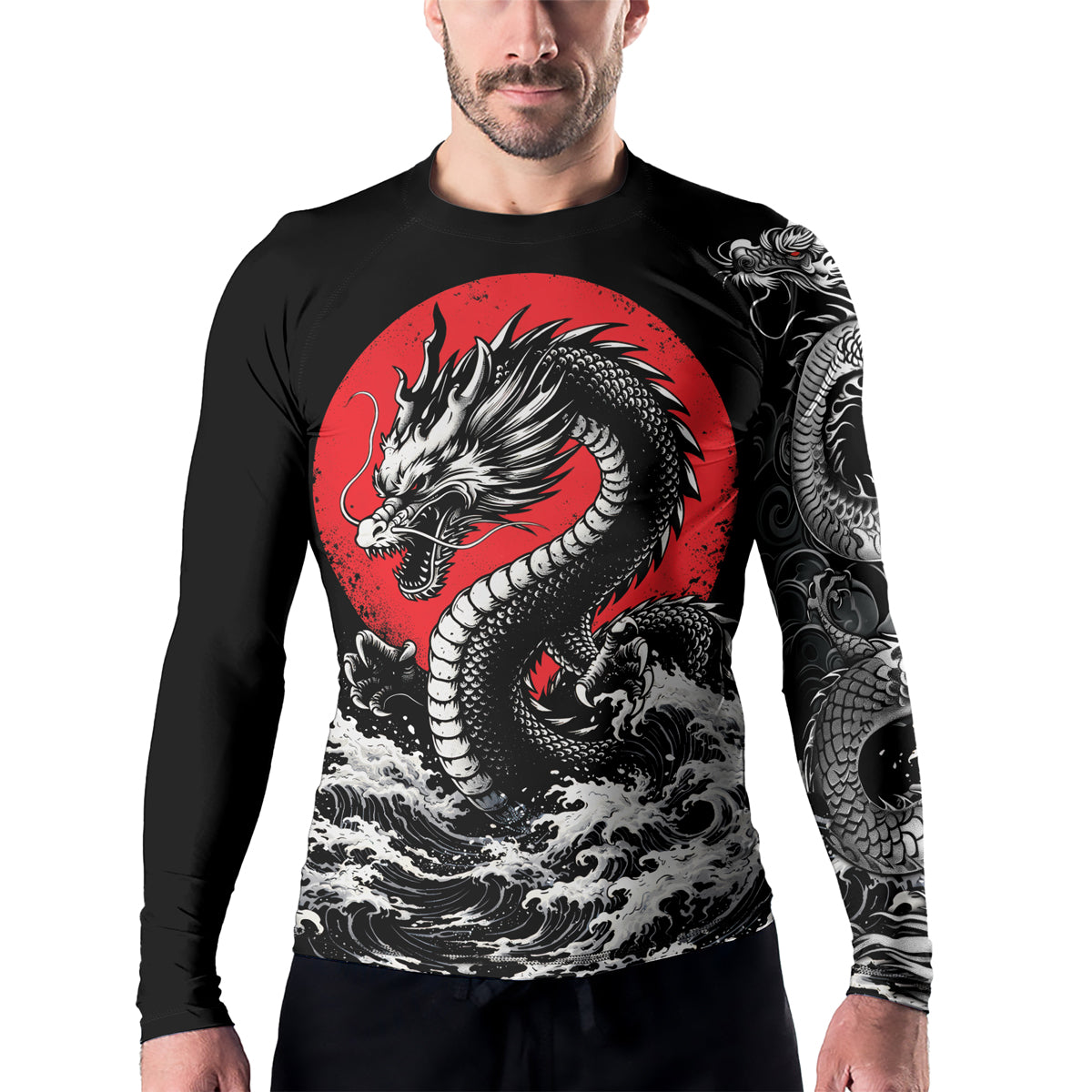Rashninja Dragon Aurora Gold Men's Long Sleeve Rash Guard