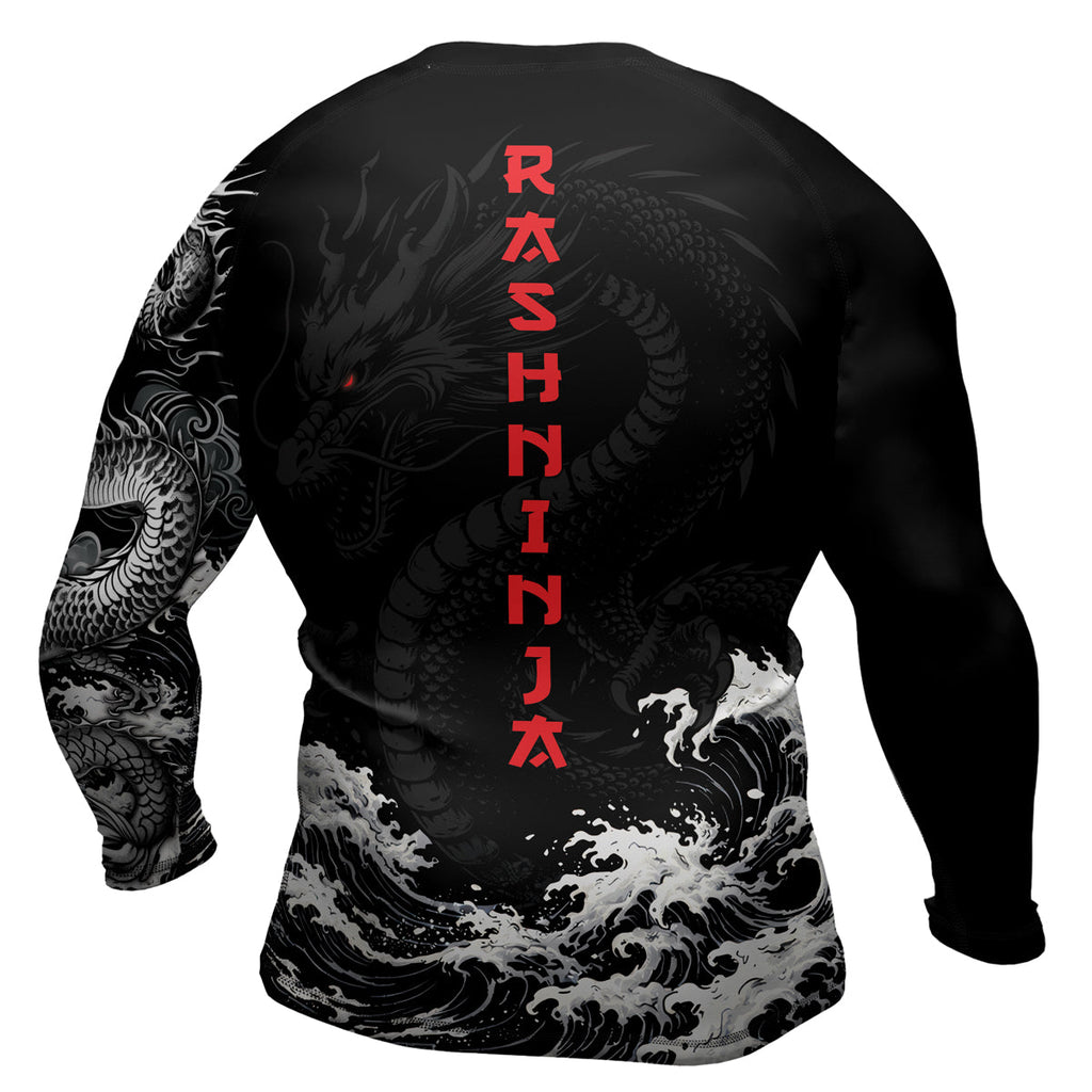 Rashninja Dragon Aurora Gold Men's Long Sleeve Rash Guard