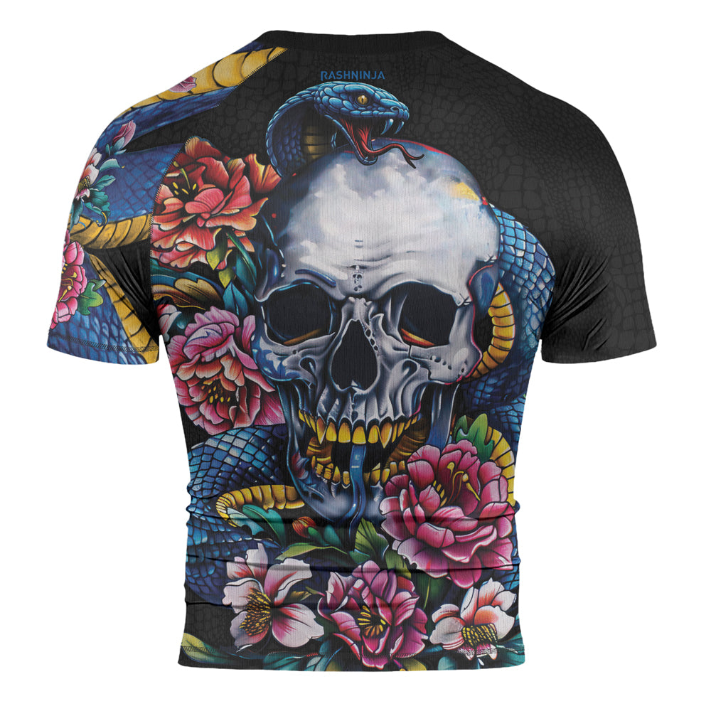 Rashninja Snake Dark Bloom Men's Short Sleeve Rash Guard