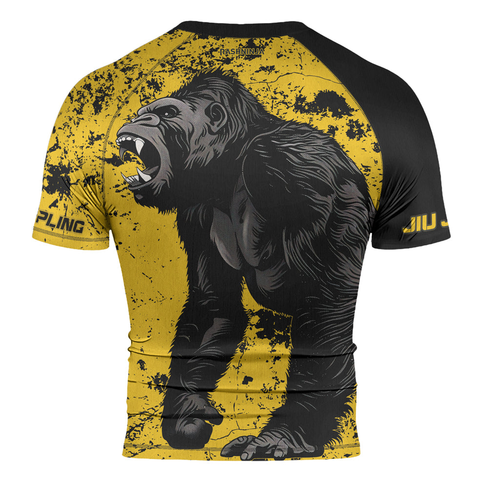 Rashninja Gorilla Golden Ruler Men's Short Sleeve Rash Guard